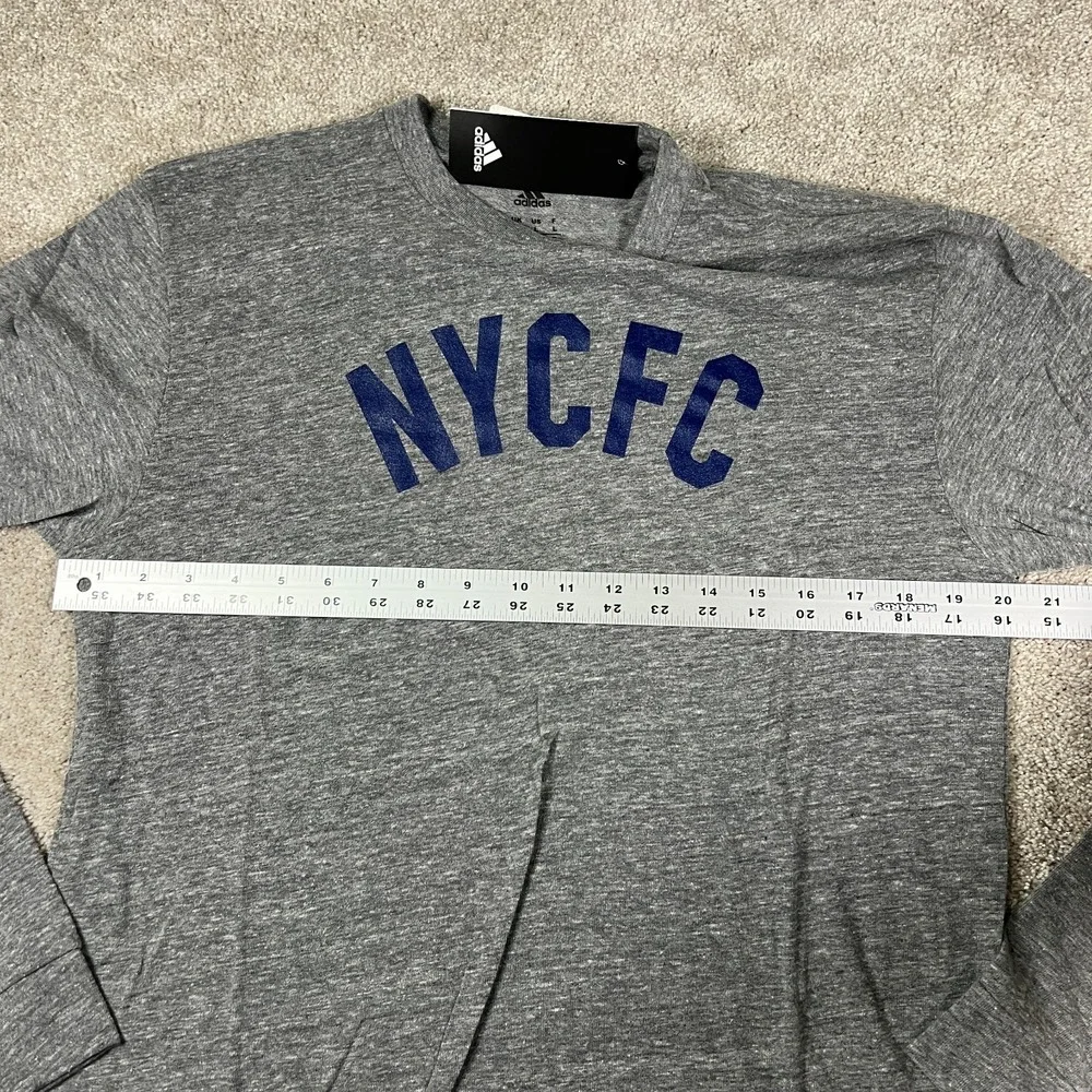 Adidas Mens Large‎ Gray New York City FC Long Sleeve Soccer Performance Tee NWT